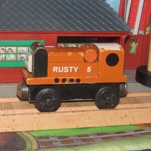 Thomas Wooden Railway Train Engine Track Rusty
